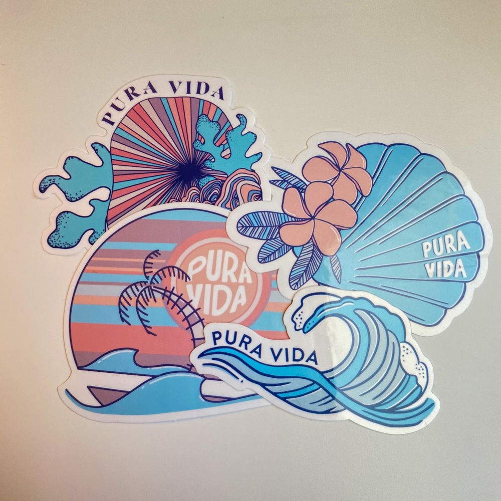 Pura Vida Stickers - pastel ocean theme